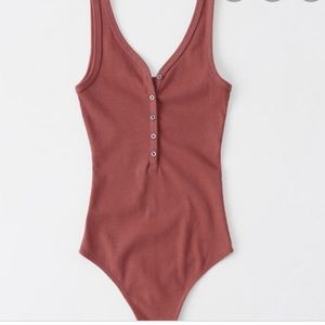Abercrombie and Fitch ribbed henley bodysuit